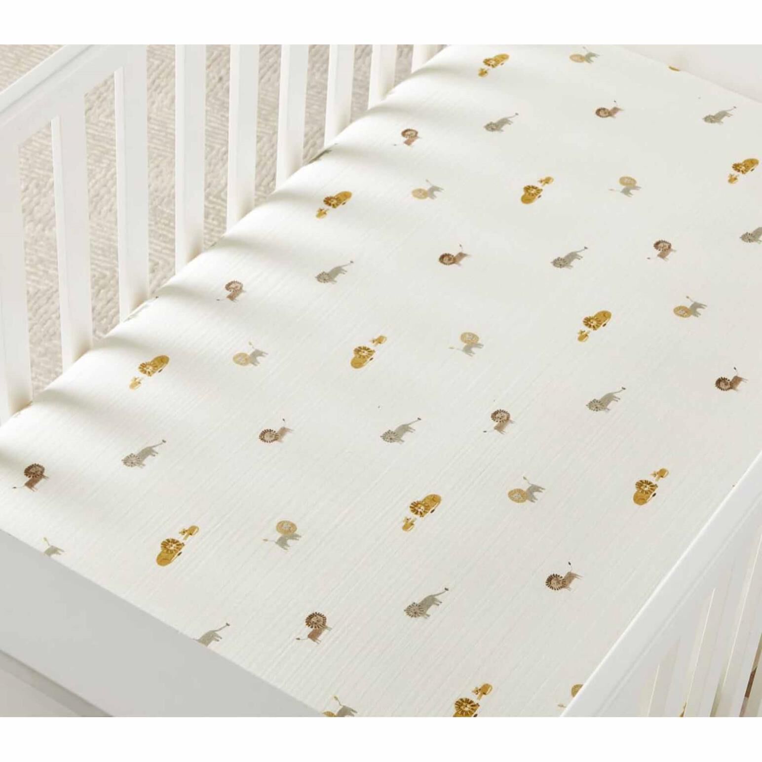 Pottery Barn Kids Organic Muslin Lion Crib Fitted Sheet Ballantynes Department Store